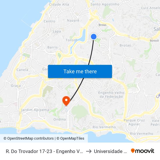 R. Do Trovador 17-23 - Engenho Velho De Brotas Salvador - Ba Brasil to Universidade Federal Da Bahia map