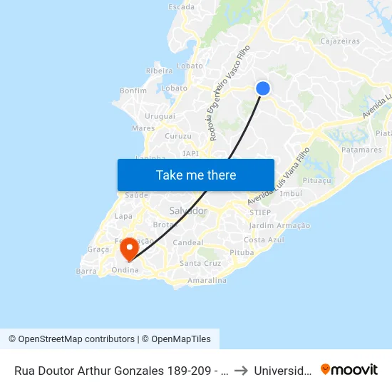 Rua Doutor Arthur Gonzales 189-209 - Pau Da Lima Salvador - Ba 41235-005 República Federativa Do Brasil to Universidade Federal Da Bahia map