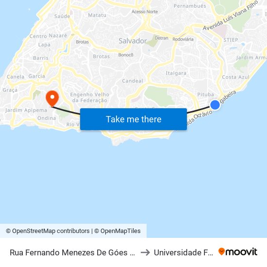 Rua Fernando Menezes De Góes 61 - Pituba Salvador - Ba Brasil to Universidade Federal Da Bahia map