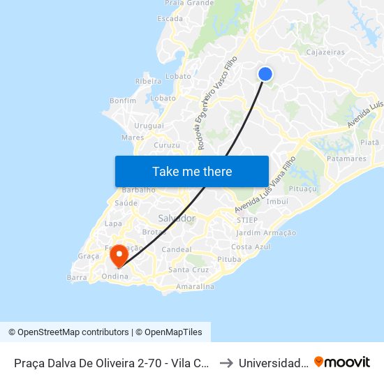 Praça Dalva De Oliveira 2-70 - Vila Canária Salvador - Ba República Federativa Do Brasil to Universidade Federal Da Bahia map