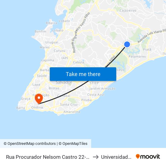 Rua Procurador Nelsom Castro 22-50 - Trobogy Salvador - Ba 41745-027 Brasil to Universidade Federal Da Bahia map