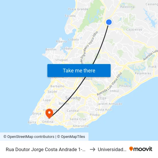 Rua Doutor Jorge Costa Andrade 1-261 - Águas Claras Salvador - Ba 41310-260 Brasil to Universidade Federal Da Bahia map