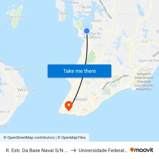 R. Estr. Da Base Naval S/N Bahia Brasil to Universidade Federal Da Bahia map