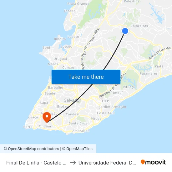 Final De Linha - Castelo Branco to Universidade Federal Da Bahia map