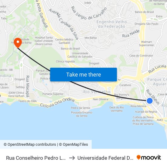 Rua Conselheiro Pedro Luiz, 269 to Universidade Federal Da Bahia map