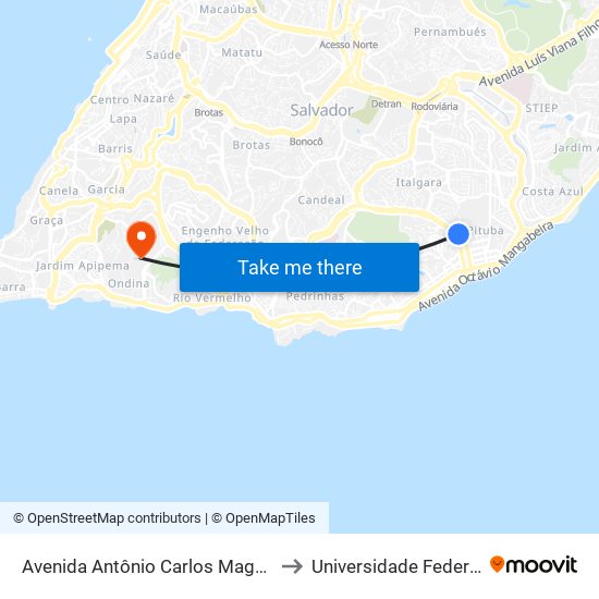 Avenida Antônio Carlos Magalhães, 148 | Ida to Universidade Federal Da Bahia map