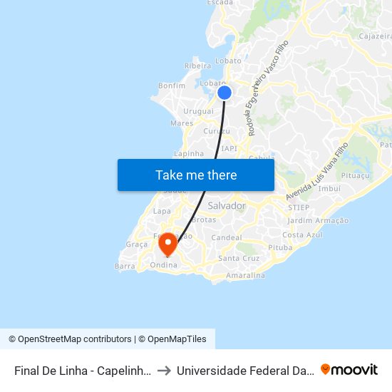 Final De Linha - Capelinha | Ida to Universidade Federal Da Bahia map