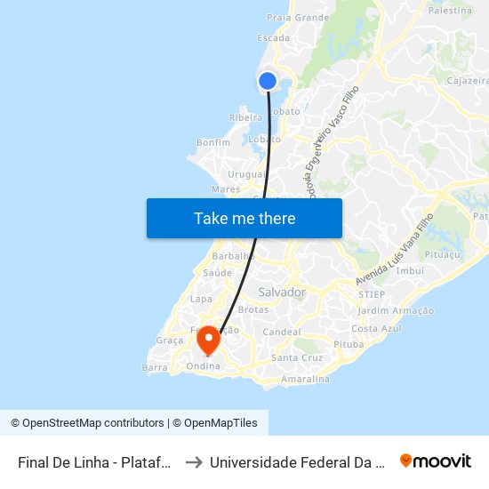 Final De Linha - Plataforma to Universidade Federal Da Bahia map