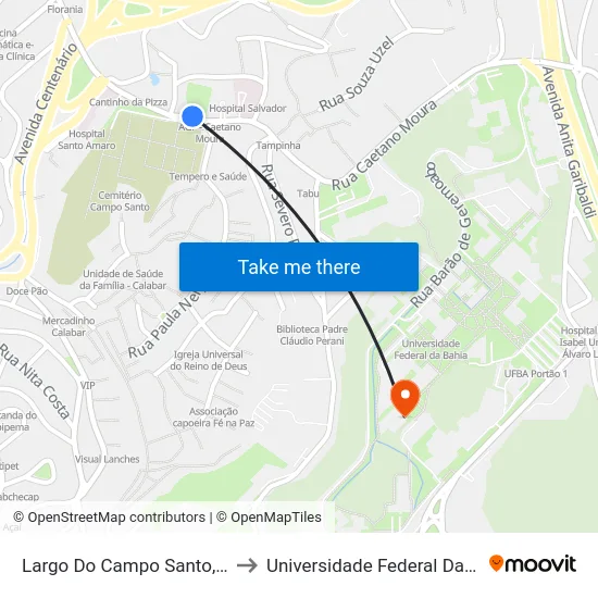Largo Do Campo Santo, 1851 to Universidade Federal Da Bahia map