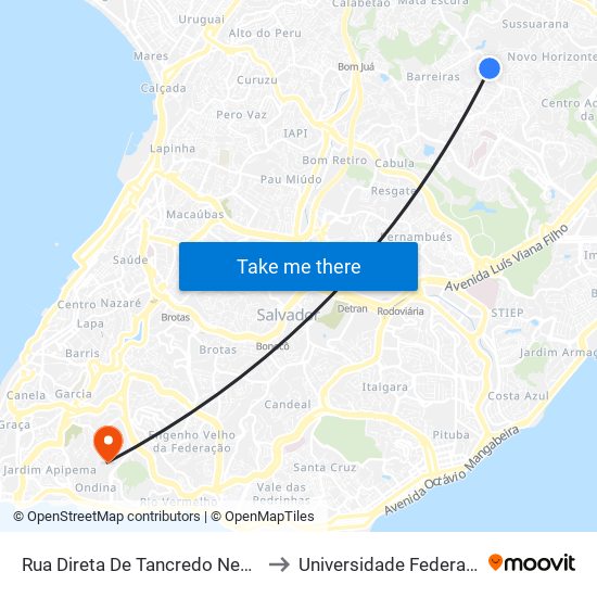 Rua Direta De Tancredo Neves, 477 | Ida to Universidade Federal Da Bahia map