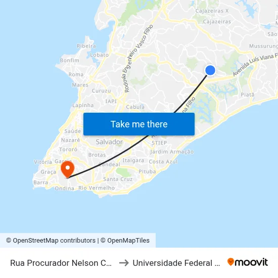 Rua Procurador Nelson Castro, 761 to Universidade Federal Da Bahia map
