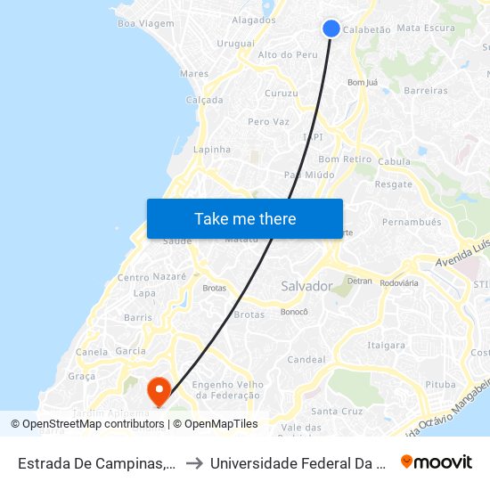 Estrada De Campinas, 508 to Universidade Federal Da Bahia map