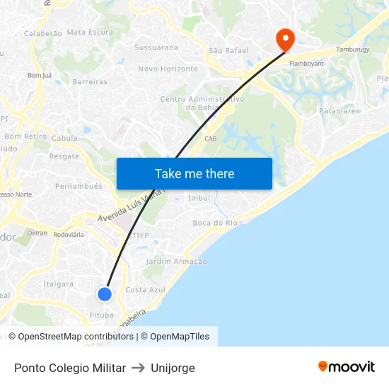 Ponto Colegio Militar to Unijorge map
