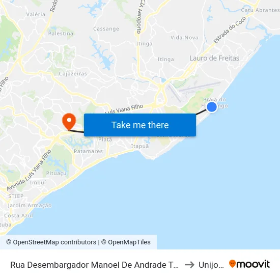 Rua Desembargador Manoel De Andrade Teixeira, 338 to Unijorge map