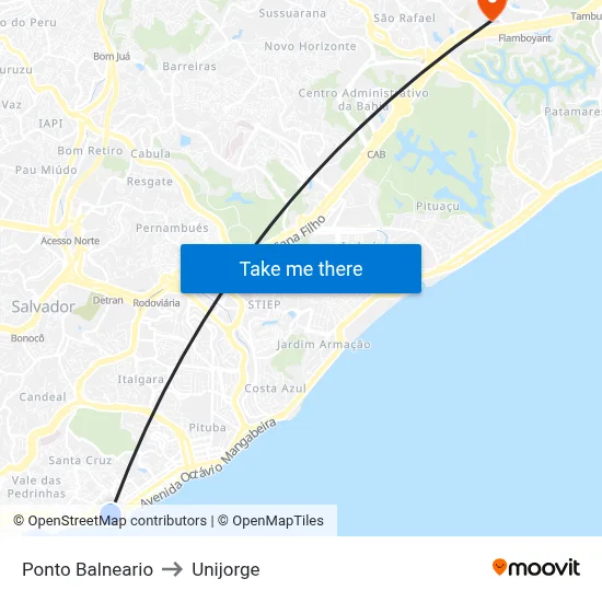 Ponto Balneario to Unijorge map