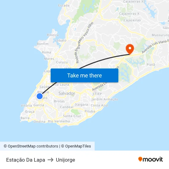 Estação Da Lapa to Unijorge map