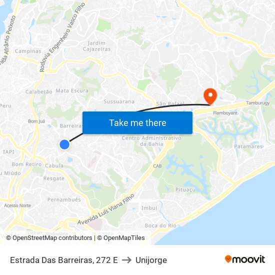 Estrada Das Barreiras, 272 E to Unijorge map
