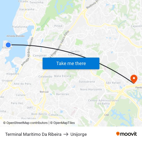 Terminal Marítimo Da Ribeira to Unijorge map