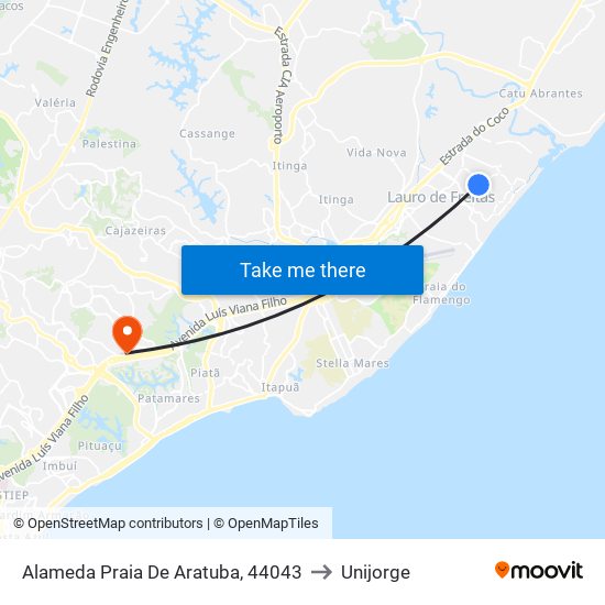 Alameda Praia De Aratuba, 44043 to Unijorge map