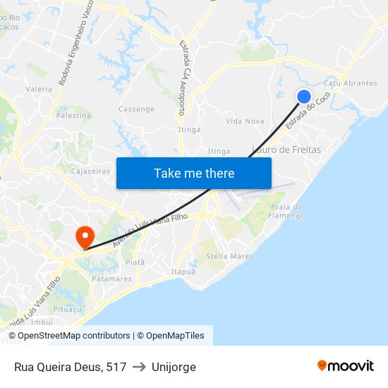 Rua Queira Deus, 517 to Unijorge map