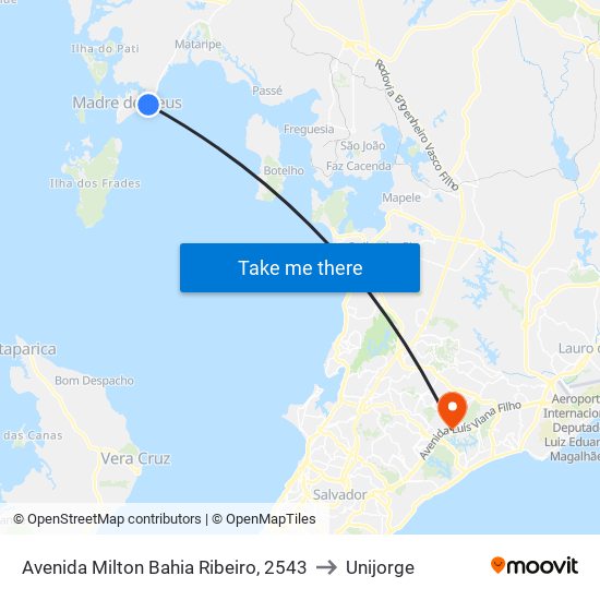 Avenida Milton Bahia Ribeiro, 2543 to Unijorge map