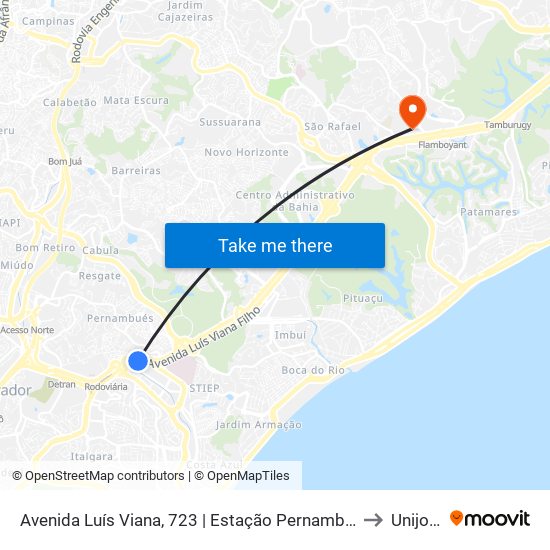 Avenida Luís Viana, 723 | Estação Pernambués / Makro to Unijorge map