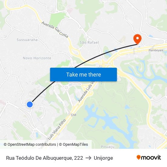 Rua Teódulo De Albuquerque, 222 to Unijorge map