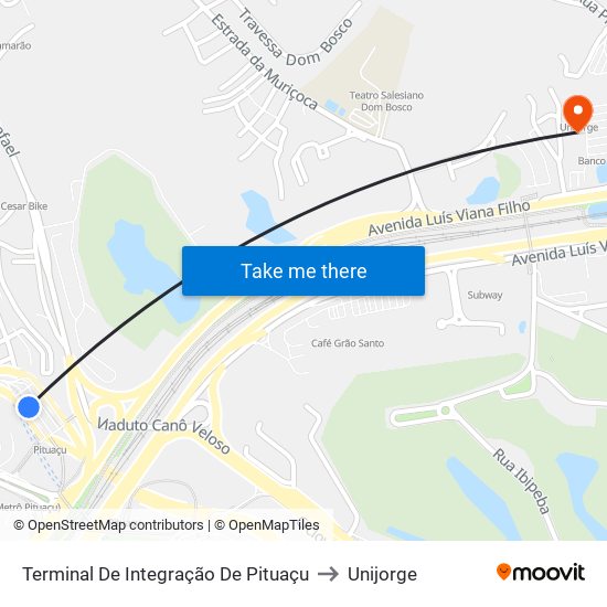 Terminal De Integração De Pituaçu to Unijorge map