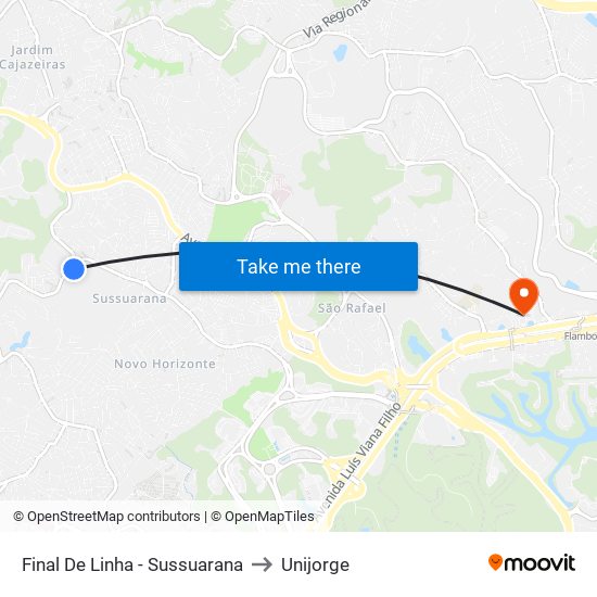 Final De Linha - Sussuarana to Unijorge map