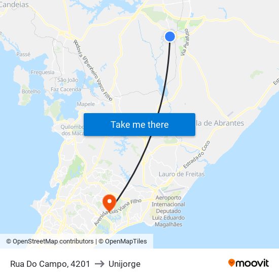 Rua Do Campo, 4201 to Unijorge map