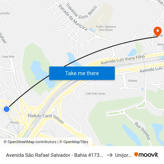Avenida São Rafael Salvador - Bahia 41730 Brasil to Unijorge map