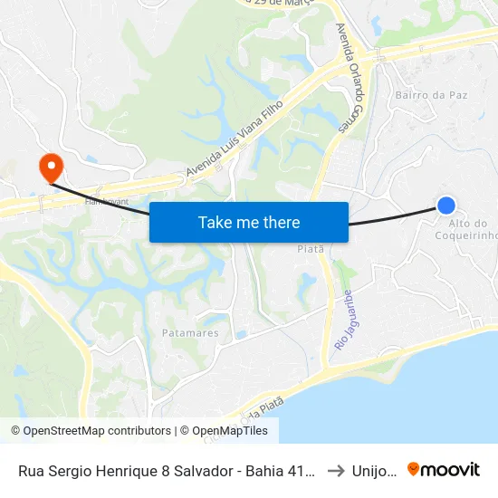 Rua Sergio Henrique 8 Salvador - Bahia 41630 Brasil to Unijorge map
