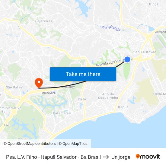 Psa. L.V. Filho - Itapuã Salvador - Ba Brasil to Unijorge map