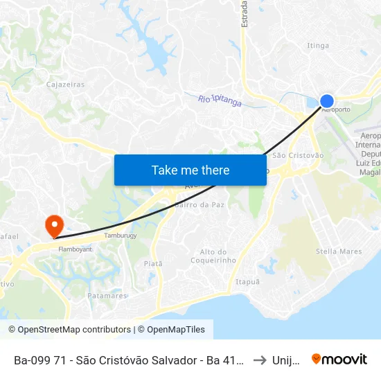 Ba-099 71 - São Cristóvão Salvador - Ba 41500-025 Brasil to Unijorge map