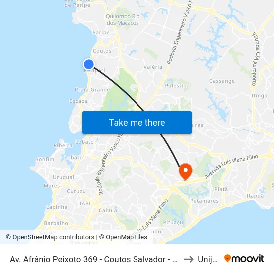 Av. Afrânio Peixoto 369 - Coutos Salvador - Ba 40750-090 Brasil to Unijorge map