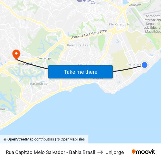 Rua Capitão Melo Salvador - Bahia Brasil to Unijorge map