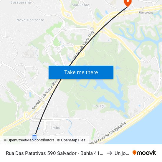 Rua Das Patativas 590 Salvador - Bahia 41750 Brasil to Unijorge map