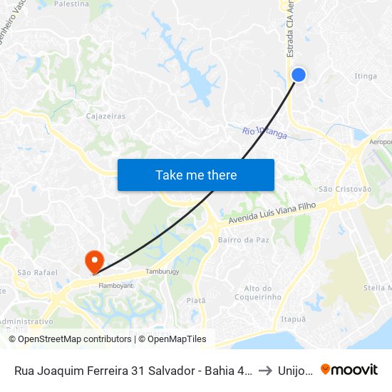 Rua Joaquim Ferreira 31 Salvador - Bahia 41502 Brasil to Unijorge map