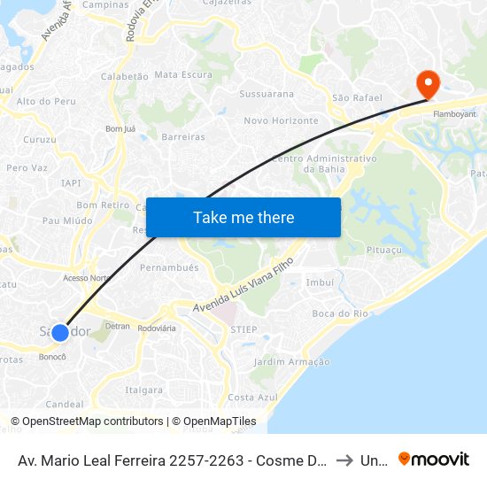 Av. Mario Leal Ferreira 2257-2263 - Cosme De Farias Salvador - Ba 40252-390 Brasil to Unijorge map