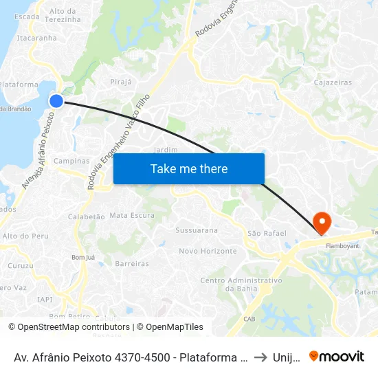 Av. Afrânio Peixoto 4370-4500 - Plataforma Salvador - Ba Brasil to Unijorge map