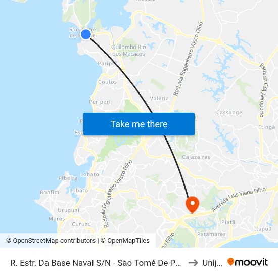 R. Estr. Da Base Naval S/N - São Tomé De Paripe Salvador - Ba Brasil to Unijorge map