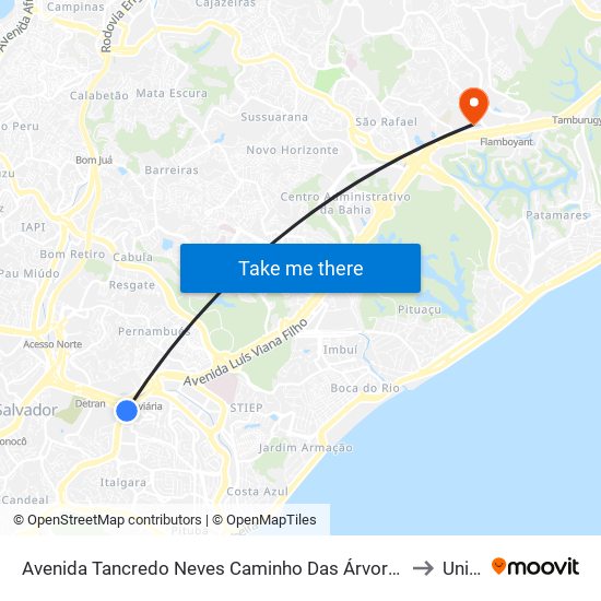 Avenida Tancredo Neves Caminho Das Árvores Salvador - Ba 41820-021 Brasil to Unijorge map