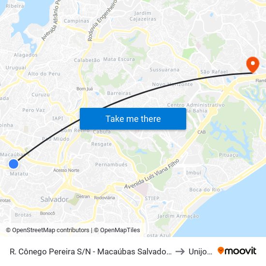 R. Cônego Pereira S/N - Macaúbas Salvador - Ba Brasil to Unijorge map
