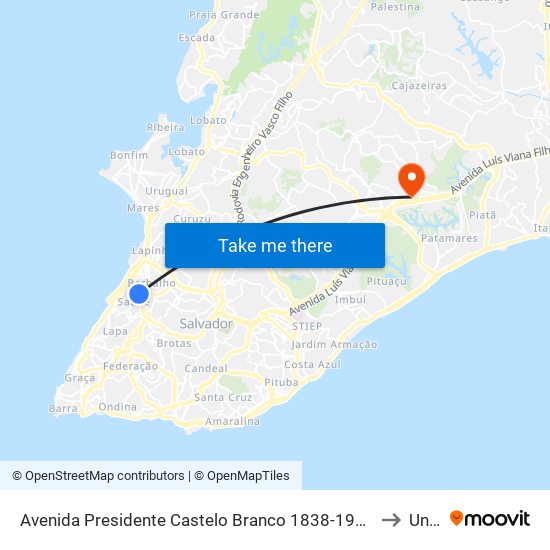 Avenida Presidente Castelo Branco 1838-1952 - Baixa Dos Sapateiros Salvador - Ba Brasil to Unijorge map