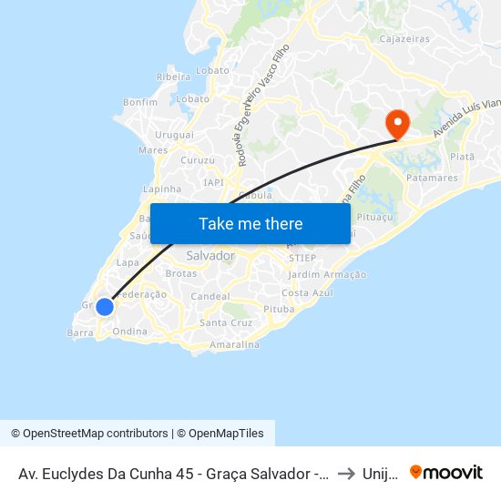 Av. Euclydes Da Cunha 45 - Graça Salvador - Ba 40150-122 Brasil to Unijorge map