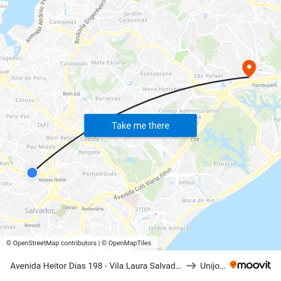 Avenida Heitor Dias 198 - Vila Laura Salvador - Ba Brasil to Unijorge map