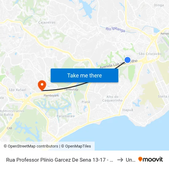 Rua Professor Plínio Garcez De Sena 13-17 - Mussurunga II Salvador - Ba 41480-225 Brasil to Unijorge map