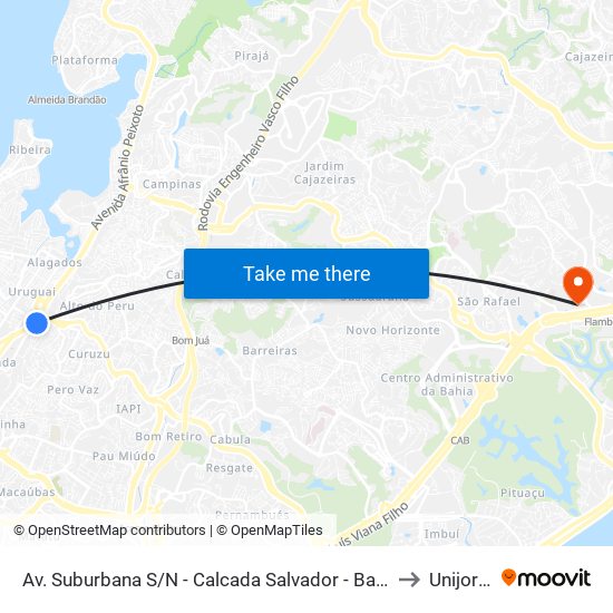 Av. Suburbana S/N - Calcada Salvador - Ba Brasil to Unijorge map