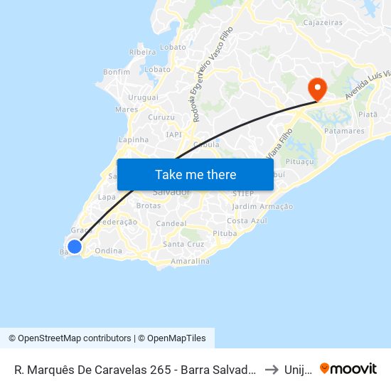 R. Marquês De Caravelas 265 - Barra Salvador - Ba 40140-240 Brasil to Unijorge map