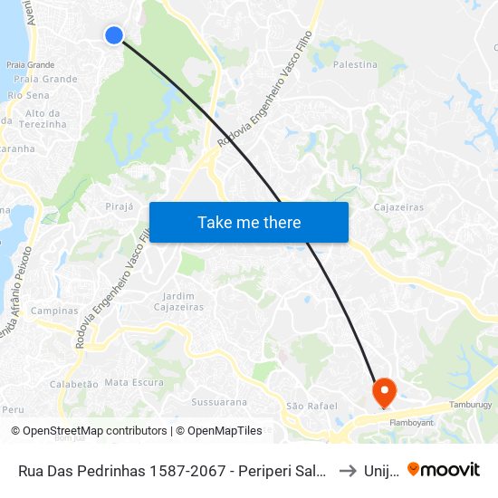 Rua Das Pedrinhas 1587-2067 - Periperi Salvador - Ba 40750-276 Brasil to Unijorge map
